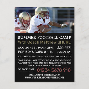 Football Game, Football Camp Advertising Flyer