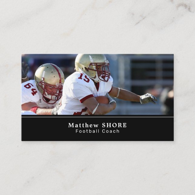 Football Game, Footballer, Football Coach Business Card (Front)