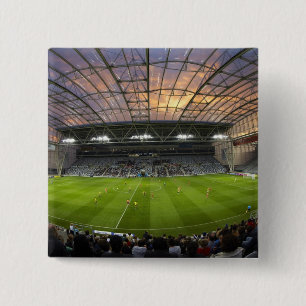 Football game, Forsyth Barr Stadium, Dunedin 15 Cm Square Badge