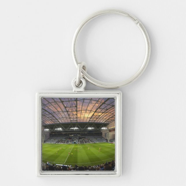 Football game, Forsyth Barr Stadium, Dunedin Key Ring (Front)