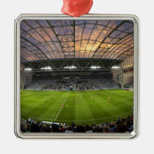 Football game, Forsyth Barr Stadium, Dunedin Metal Tree Decoration