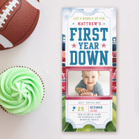 Football Game Ticket Sports Boy Photo 1st Birthday