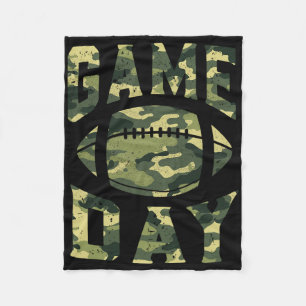 Football Gameday Game Day Camo Flag Patriotic Usa  Fleece Blanket