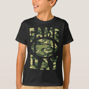 Football Gameday Game Day Camo Flag Patriotic Usa T-Shirt