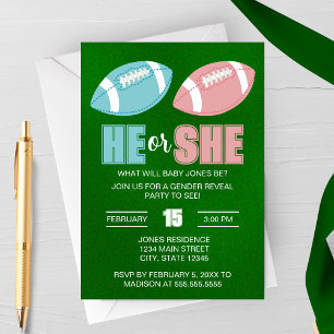 Football Gender Reveal Invitation