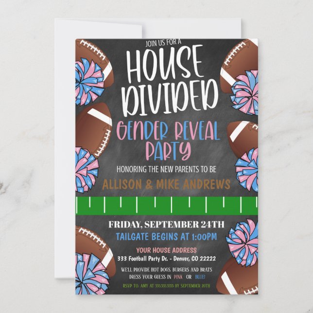 Football Gender Reveal Invitation (Front)