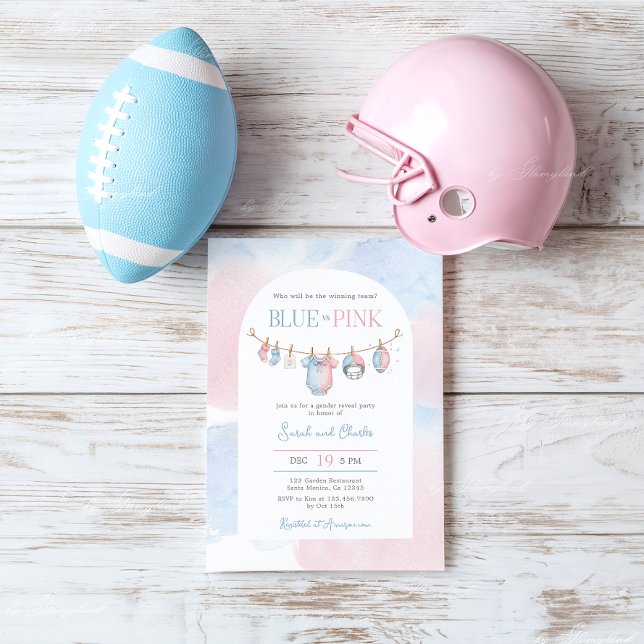 Football Gender Reveal Party Invitation (Creator Uploaded)