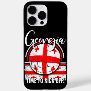 Football Georgia Flag Euro, White Red Retro Flag Case-Mate iPhone 14 Pro Max Case