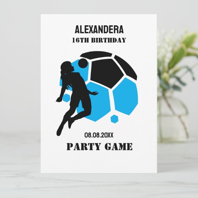 Football Girl Birthday Football Player Party Gam (Standing Front)