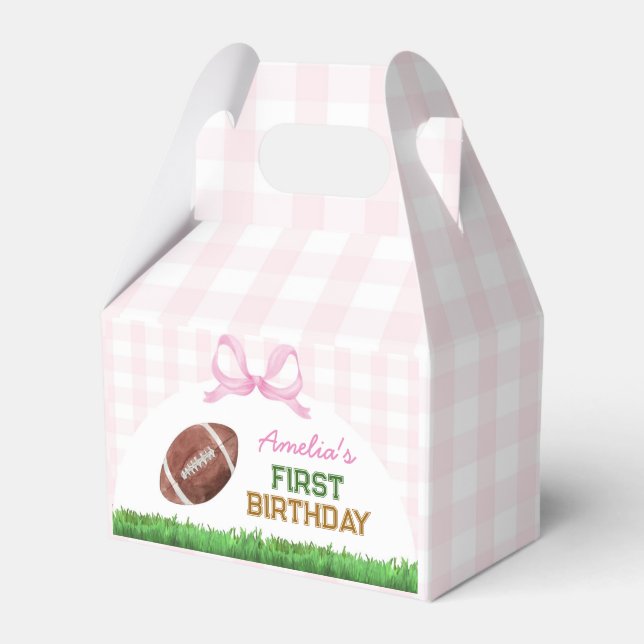 Football Girl Birthday Party Favour Box (Front Side)