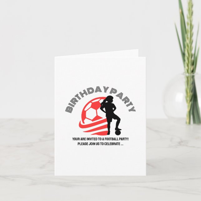 Football Girl Birthday party, Football Player Gift Invitation (Front)