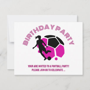 Football Girl Birthday party, Football Player Gift Invitation