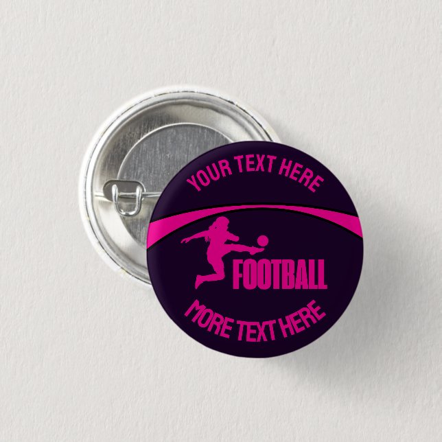 Football Girl Player, Team, Birthday Girl Gift     3 Cm Round Badge (Front & Back)