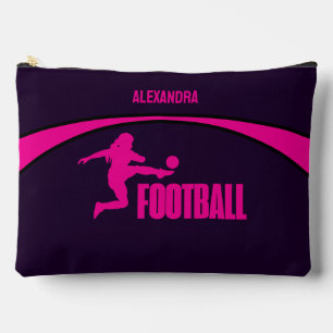 Football Girl Player, Team, Birthday Girl Gift Accessory Pouch