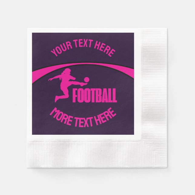 Football Girl Player, Team, Birthday Girl Gift     Napkin (Front)