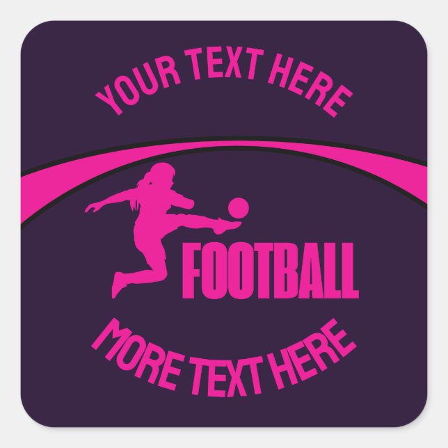 Football Girl Player, Team, Birthday Girl Gift     Square Sticker (Front)