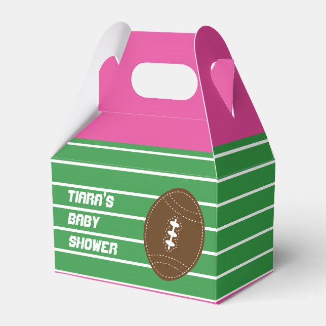 Football Girls Pink Birthday Party Favour Boxes (Front Side)