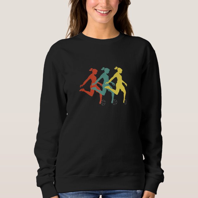 Football  Girls Vintage Football Player Sweatshirt (Front)