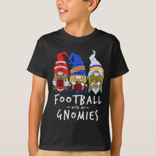 Football Gnomes Football With My Gnomies For Boys  T-Shirt