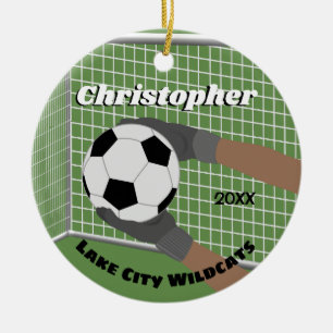 Football Goalie Ceramic Tree Decoration