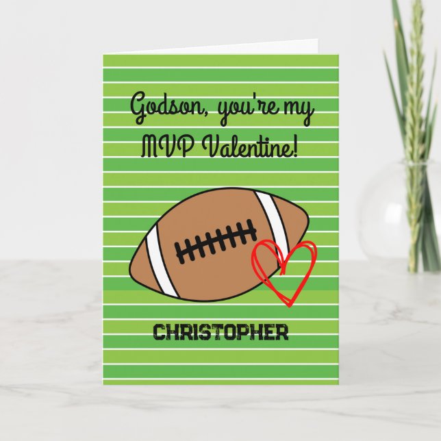 Football Godson Valentine's Day Card (Front)