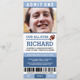 Football Graduation Party Invites