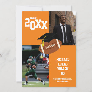 Football Graduation Sports Orange Announcement