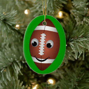 Football Graphic Character Ceramic Tree Decoration