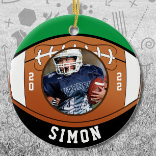 Football Green Black Team Colours Ceramic Tree Decoration