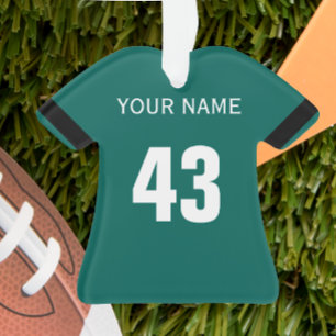 Football Green, Black & White Jersey Ornament