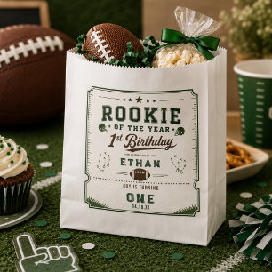 Football Green Rookie 1st Birthday party Favour Bags
