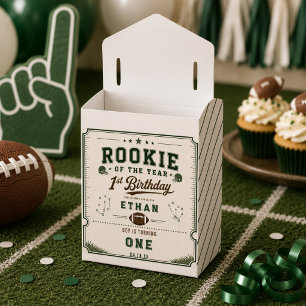 Football Green Rookie 1st Birthday party Favour Box