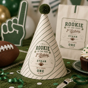 Football Green Rookie 1st Birthday party Hat