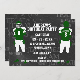 Football Grid Iron Birthday Party Invitation