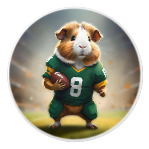 Football Guinea Pig, Ceramic Knob