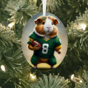 Football Guinea Pig, Metal Tree Decoration