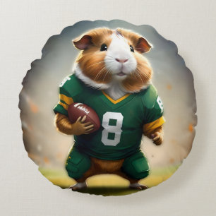 Football Guinea Pig, Round Cushion