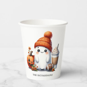 Football Halloween Cute Ghost Kids Party Paper Cups