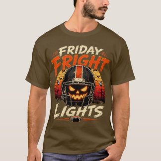 Football Halloween Retro Sunset Vintage Design T-Shirt
