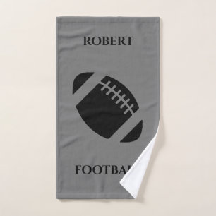 Football hand towel, personalised name. towel