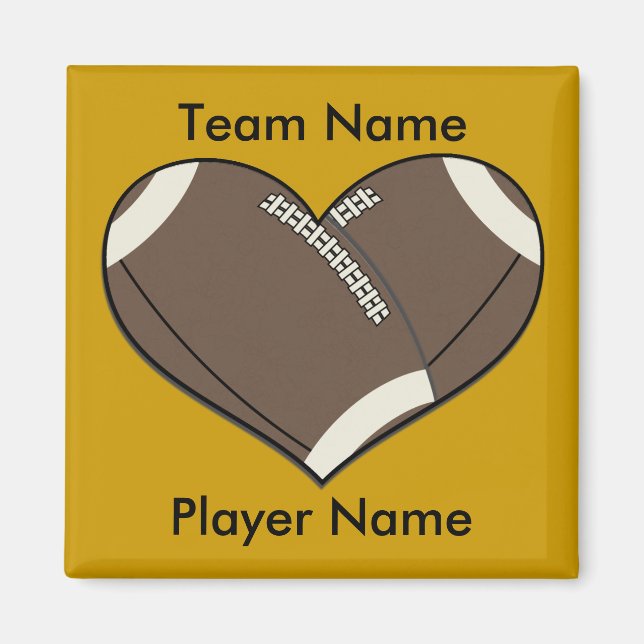 Football Heart Magnet (Front)