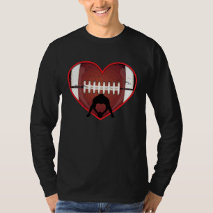 Football Heart Valentine's Day Football  Mens Wome T-Shirt