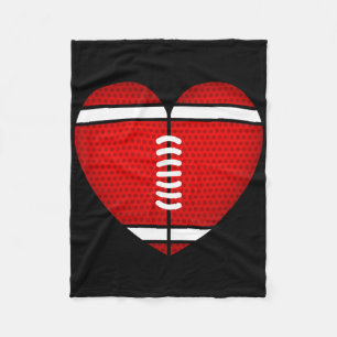 Football Heart Valentine's Day For Boys Girls Kids Fleece Blanket
