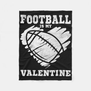 Football Heart Vintage Valentine's Day Shirt For K Fleece Blanket