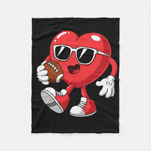 Football Hearts Valentines Day Boys Men Kids Toddl Fleece Blanket