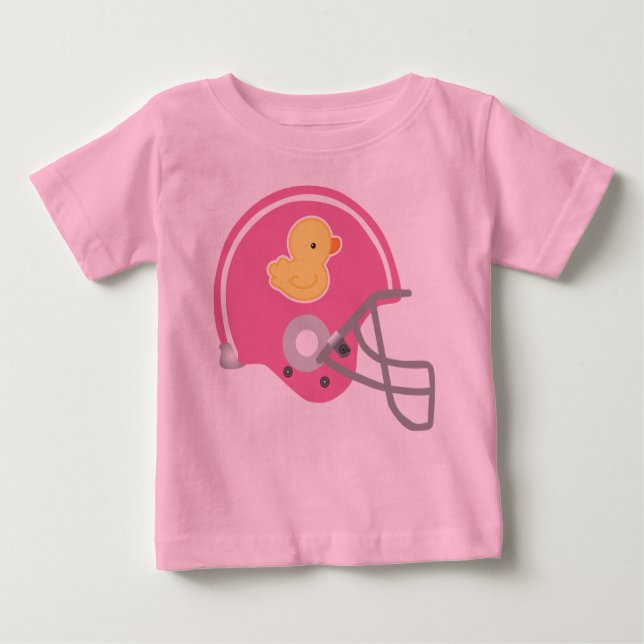Football Helmet Baby Girl Tee Shirt (Front)