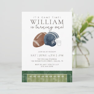 Football Helmet Birthday Game Day Invitation