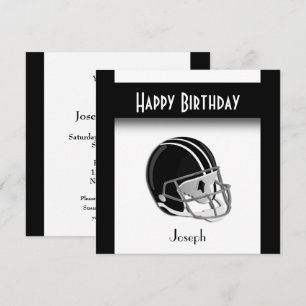 Football Helmet Birthday Party Invitation