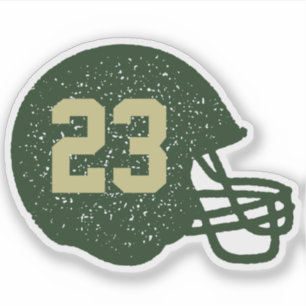 Football helmet custom number green and gold