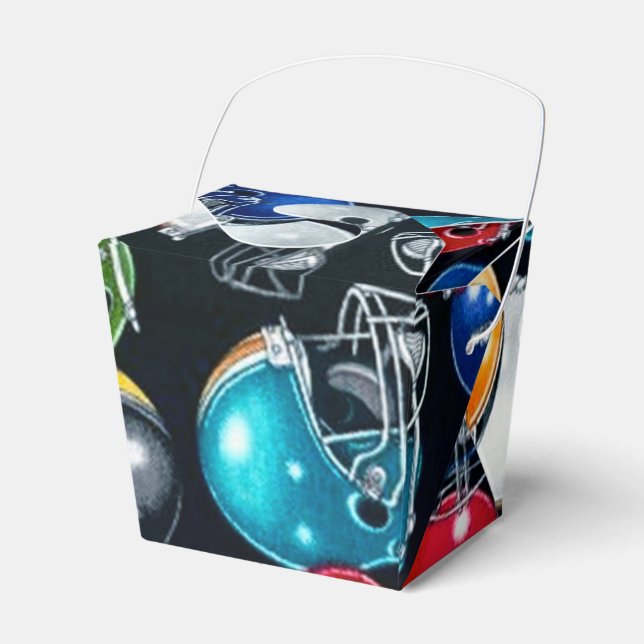 Football Helmet Pattern Take Out Favour Box (Front Side)